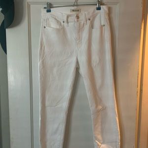 Madewell 9” High-rise Skinny White Jeans